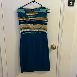 Striped dress with solid bottom